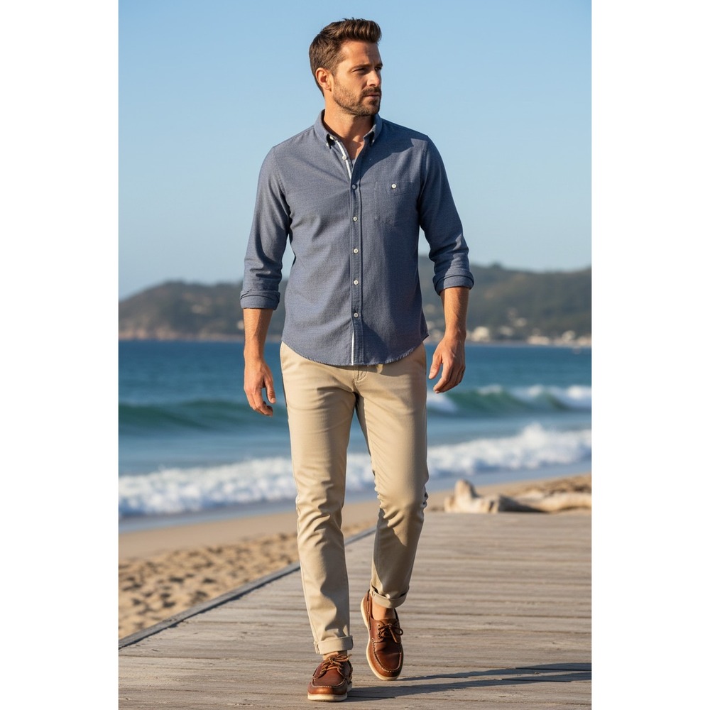 Rag & Bone Blue Classic Fit Button Down Shirt Minimalist Long Sleeve S/M $225‎